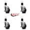 Service Caster 3.5'' Black Poly Swivel 1-7/8'' Expanding Stem Caster Set with Brake, 4PK SCC-EX20S3514-PPUB-BLK-TLB-178-4 - alternate 4